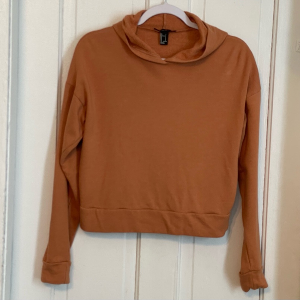 Forever 21 Hoodie Women’s Small Pullover Casual Crop Top Color - Rust Brown